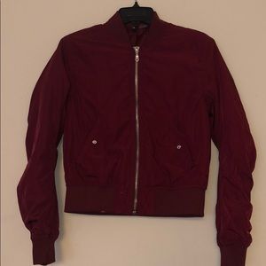 H&M burgundy bomber jacket, worn once